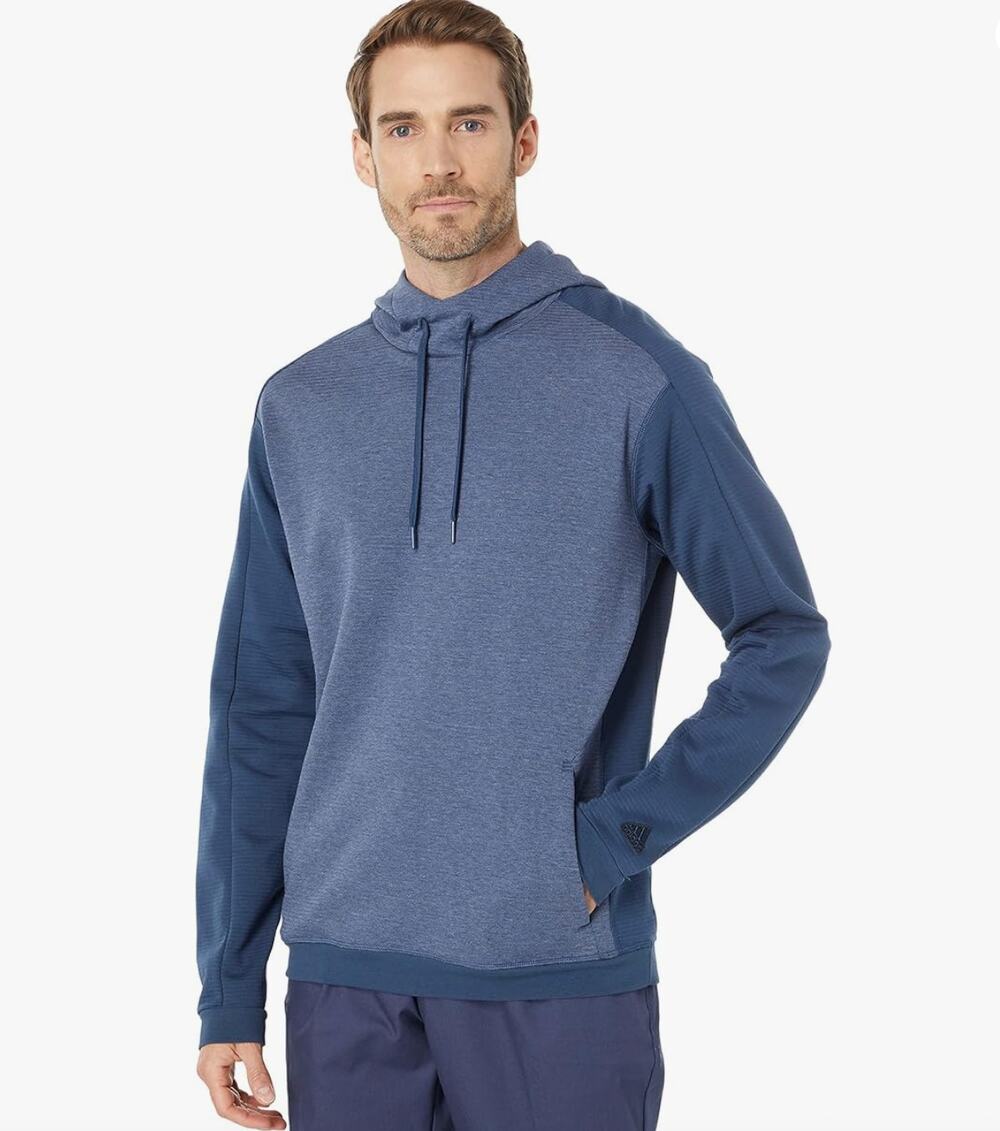 Adidas Golf Go-To Primegreen COLD.RDY Blue Ribbed Hoodie Pullover Sweatshirt M